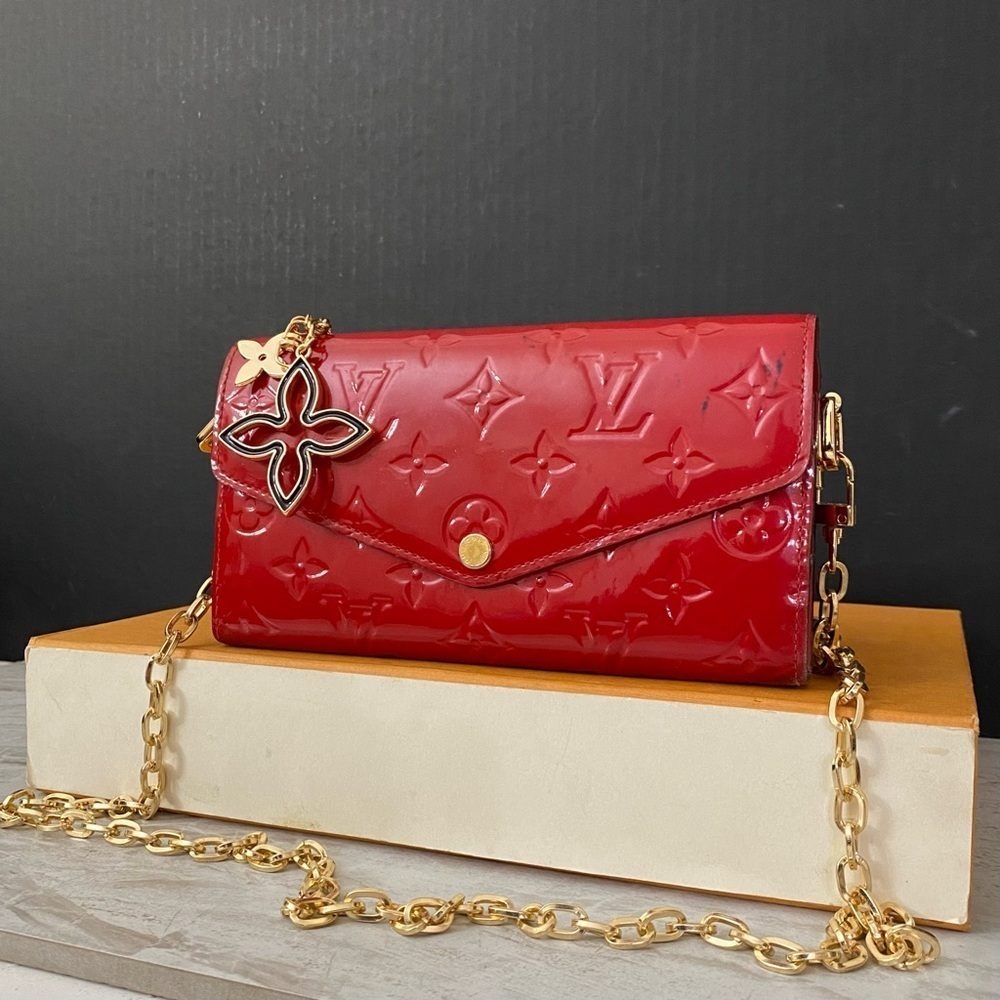 LOUIS VUITTON Vernis Sarah Wallet to Crossbody Shoulder Bag 💼 TN4104